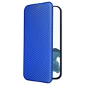 iPhone 14 Pro Flip Hülle - Karbonfaser - Blau