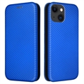 iPhone 15 Flip Case - Karbonfaser - Blau