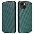 iPhone 15 Flip Case - Karbonfaser - Grün