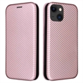 iPhone 15 Flip Case - Karbonfaser - Roségold