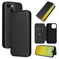 iPhone 15 Plus Flip Case - Karbonfaser - Schwarz