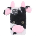 Fluffy Plush iPhone 13 Hybrid Case - Schwarze Kuh