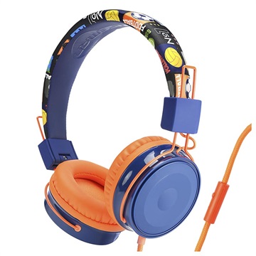 Faltbarer On-Ear Stereo Kinder Kopfhörer B2 - 3.5mm - Orange / Blau