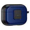 Apple AirPods Pro 2 Magnetische Aufladung Kopfhörer TPU Fall Schnalle Ohrhörer Abdeckung mit Karabiner - Schwarz / Blau