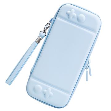 Nintendo Switch solide Farbe PU Leder tragen schützende Tasche stoßfest tragbare Aufbewahrungstasche - Sky Blue