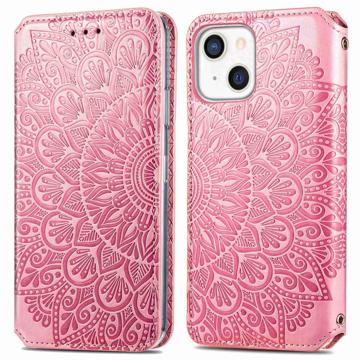 Mandala Series iPhone 14 Wallet Hülle - Rosa