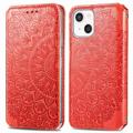 Mandala Series iPhone 14 Wallet Hülle - Rot