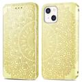 Mandala Series iPhone 14 Wallet Hülle - Gelb