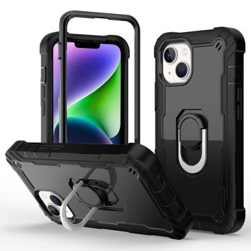 3-in-1 Stoßfeste iPhone 14 Plus Hybrid Hülle - Schwarz