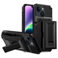 Card Storage iPhone 14 Plus Hybrid Hülle mit Stand