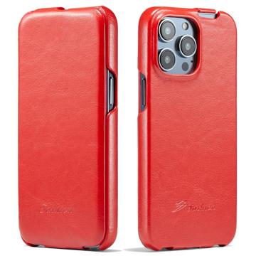 Fashion iPhone 14 Pro Max Vertikales Flip Case - Rot