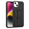 YB iPhone 14 Beschichtet Hülle mit Ständer und Kartenhalter - Schwarz