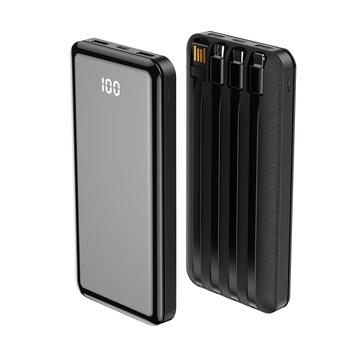 Forever TB-411 All-in-1 Power Bank 10000mAh - USB-C, USB-A, Lightning, microUSB - Schwarz