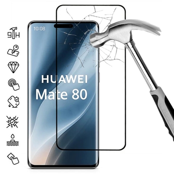 Huawei Mate 80 Vollabdeckung Panzerglas - 9H - Schwarzer Rand