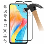 Oppo A58 4G Full Cover Panzerglas - 9H - Schwarz Rand