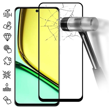 Realme C67 Full Cover Panzerglas - Schwarz Rand