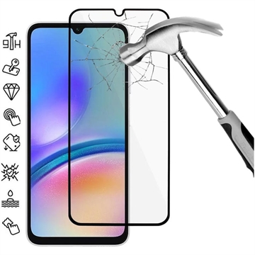 Samsung Galaxy A05s Full Cover Panzerglas - 9H - Schwarz Rand