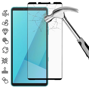 Sony Xperia 10 VII Vollabdeckung Panzerglas - 9H - Schwarzer Rand