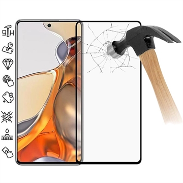 Xiaomi 11T/11T Pro Full Cover Panzerglas - 9H - Schwarz Rand