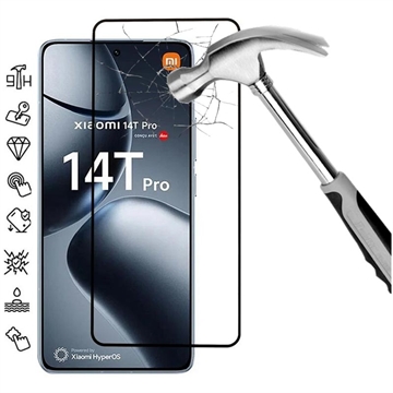 Xiaomi 14T/14T Pro Full Cover Panzerglas - 9H - Schwarz Rand