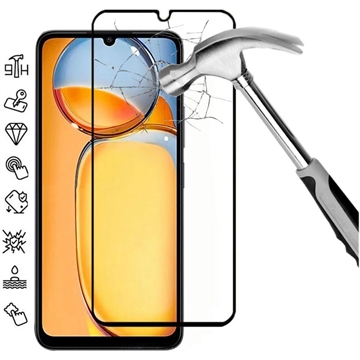Xiaomi Redmi 13C 5G/Poco C65 Full Cover Panzerglas - 9H - Schwarz Rand