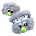 Furry Monster Series AirPods Pro Silikonhülle mit Plüsch - Grau
