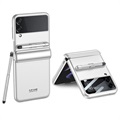 GKK Samsung Galaxy Z Flip3 5G Hybrid Case mit Eingabestift - Silber