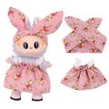 Garten-Party Kleid & Stirnband Set für Labubu Mini Figur 17cm - Rosa