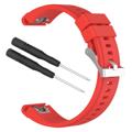 Garmin Fenix 5X/Fenix 3 HR/Quatix 3/D2 Soft Silikonarmband - Rot