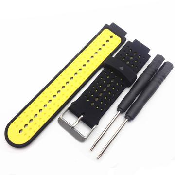 Garmin Forerunner 235/630/735 Zweifarbiges Silikon Sportarmband - Schwarz / Gelb