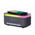 Gembird Digitaler Wecker mit RGB-Licht, drahtlose Aufladung 15W - Schwarz