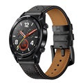 Huawei Watch GT Perforiertes Echtes Lederarmband - Schwarz