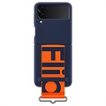 Samsung Galaxy Z Flip3 5G Silikon Cover mit Riemen EF-GF711TNEGWW - Navy