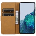 Glam Serie Samsung Galaxy A03 Core Wallet Hülle - Blühender Baum / Blau