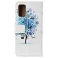 Glam Series Samsung Galaxy S20 FE Wallet Hülle - Blühender Baum / Blau