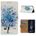 Glam Series Samsung Galaxy S20 FE Wallet Hülle - Blühender Baum / Blau