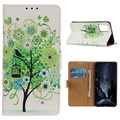 Glam Series Samsung Galaxy S20 FE Wallet Hülle - Blühender Baum / Grün