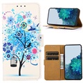 Glam Series Huawei Nova 8i/Honor 50 Lite Wallet Hülle - Blühender Baum / Blau