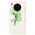 Glam Series Huawei Nova 8i/Honor 50 Lite Wallet Hülle - Blühender Baum / Grün