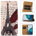Glam Serie Motorola Edge X30 Schutzhülle mit Geldbörse - Eiffelturm