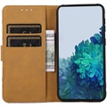 Glam Serie Samsung Galaxy A53 5G Schutzhülle mit Geldbörse - Blühender Baum / Blau