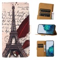 Glam Serie Samsung Galaxy A73 5G Schutzhülle mit Geldbörse - Eiffelturm