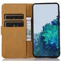 Glam Series Samsung Galaxy S21 FE 5G Wallet Hülle - Blühender Baum / Grün