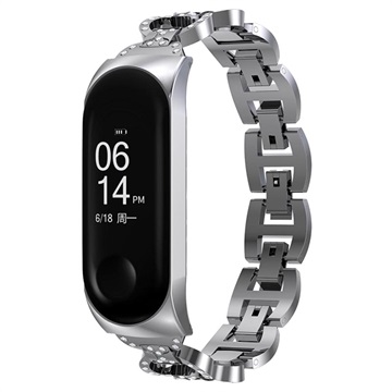 Xiaomi Mi Band 5/6 Glam Edelstahlarmband - Silber