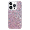 iPhone 15 Pro Glitter Flakes TPU Hülle - Rosa