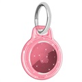Glitter Powder Apple AirTag Cover mit Schlüsselanhänger - Rosa