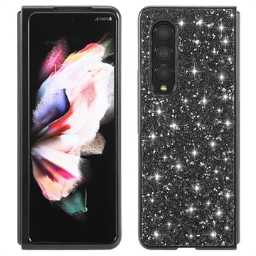 Glitter Serie Samsung Galaxy Z Fold3 5G Hybrid Hülle - Schwarz