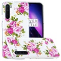 OnePlus Nord Glow in the Dark TPU Hülle - Rosa Blumen