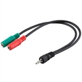 Goobay 3.5mm 4-pin / 2x 3.5mm 3-pin Headset-Audio-Adapter - 30cm