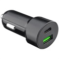 Goobay 48W Auto Schnellladegerät mit USB-C PD & USB-A QC3.0 - Schwarz